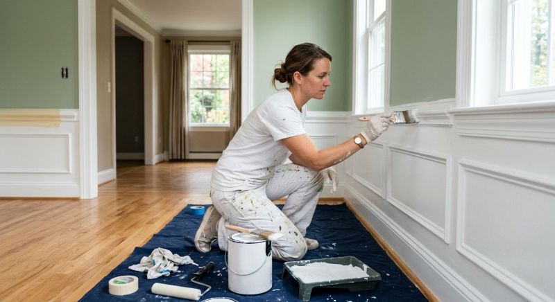 Chair Rail Painting in Wilmington, NC