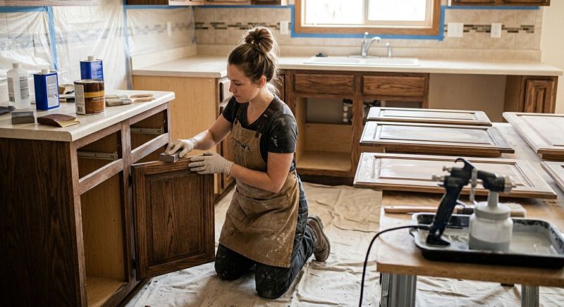 Oak Cabinet Refinishing in Bloomington, IN