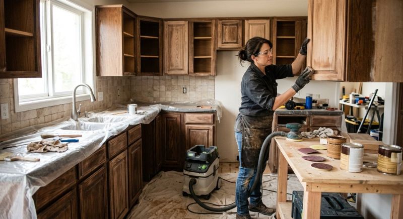 Wood Cabinet Refinishing in Carmel, IN