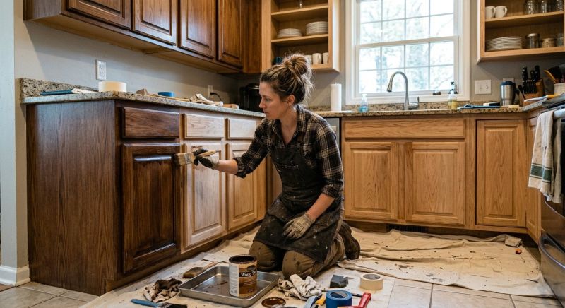 Wood Cabinet Staining in Terre Haute, IN